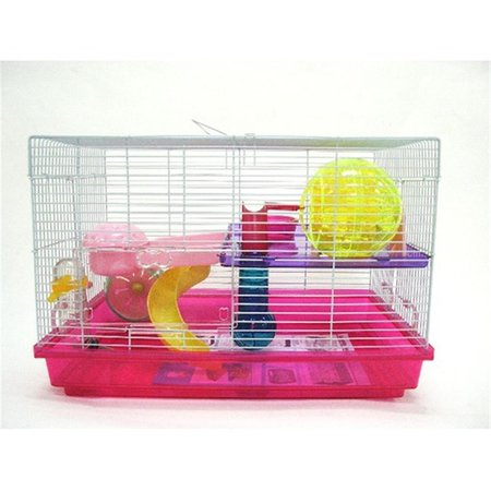 YML YML H1812PK 12 in. Clear Plastic Hamster-Mice Cage in Pink H1812PK